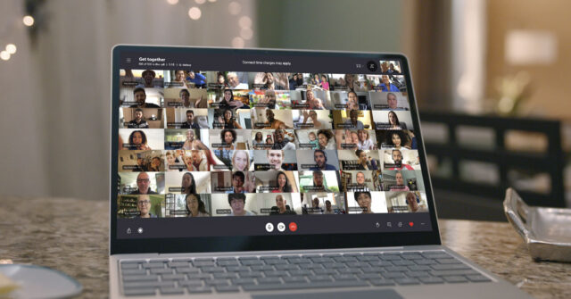 Skype calls for 100 participants and a Large Grid